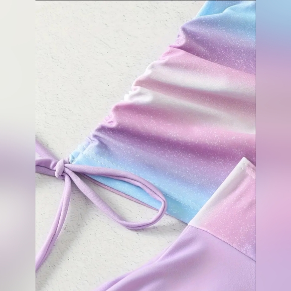 New, Ombre gradient colorful tankini top swimsuit bathing suit womens large - Picture 3 of 4